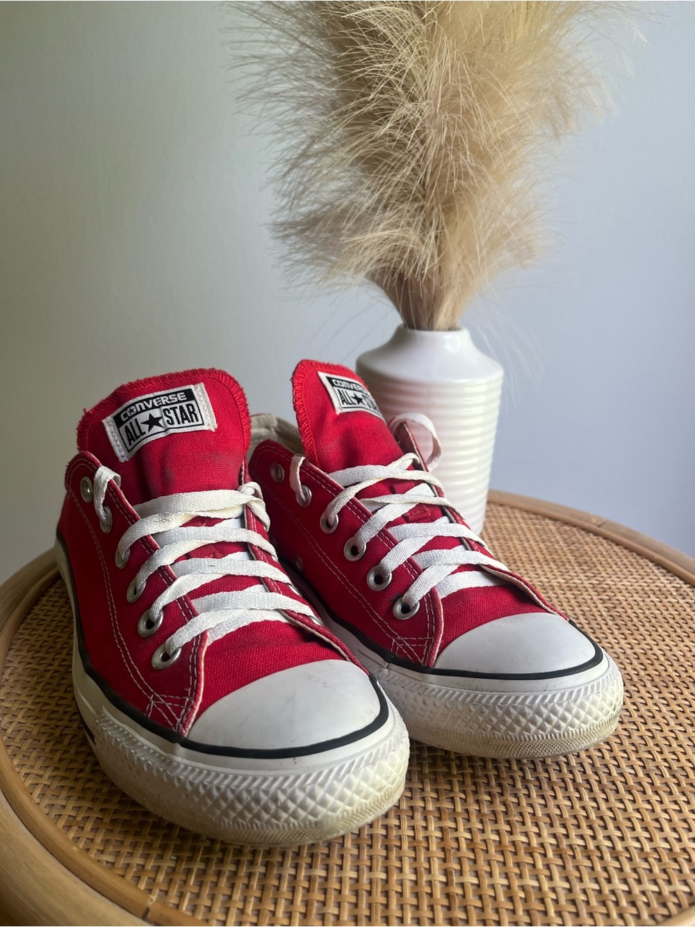 Converse Red Low Top Sneakers size 8